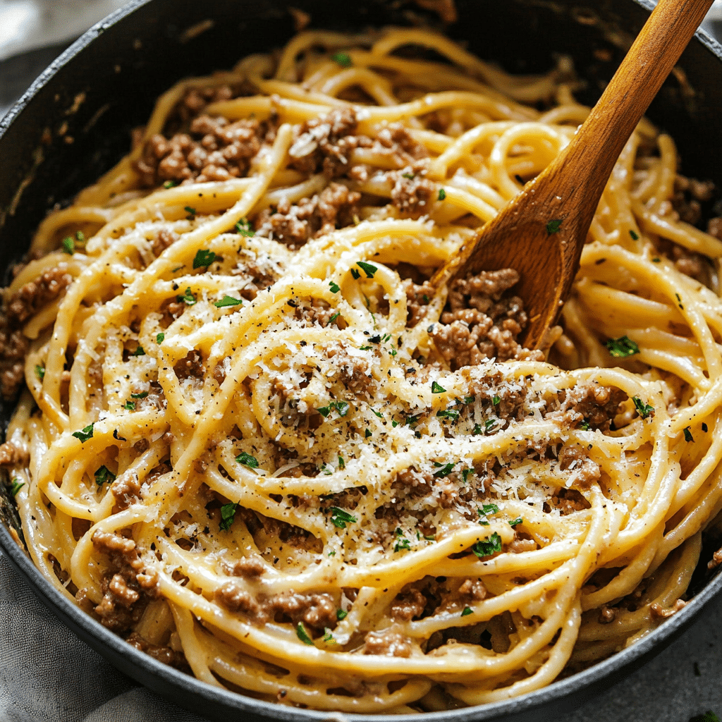 One-Pot_Creamy_Beef_and_Garlic_Butter_Pasta_Recip One-Pot Creamy Beef and Garlic Butter Pasta – Easy Comfort Food Dinner