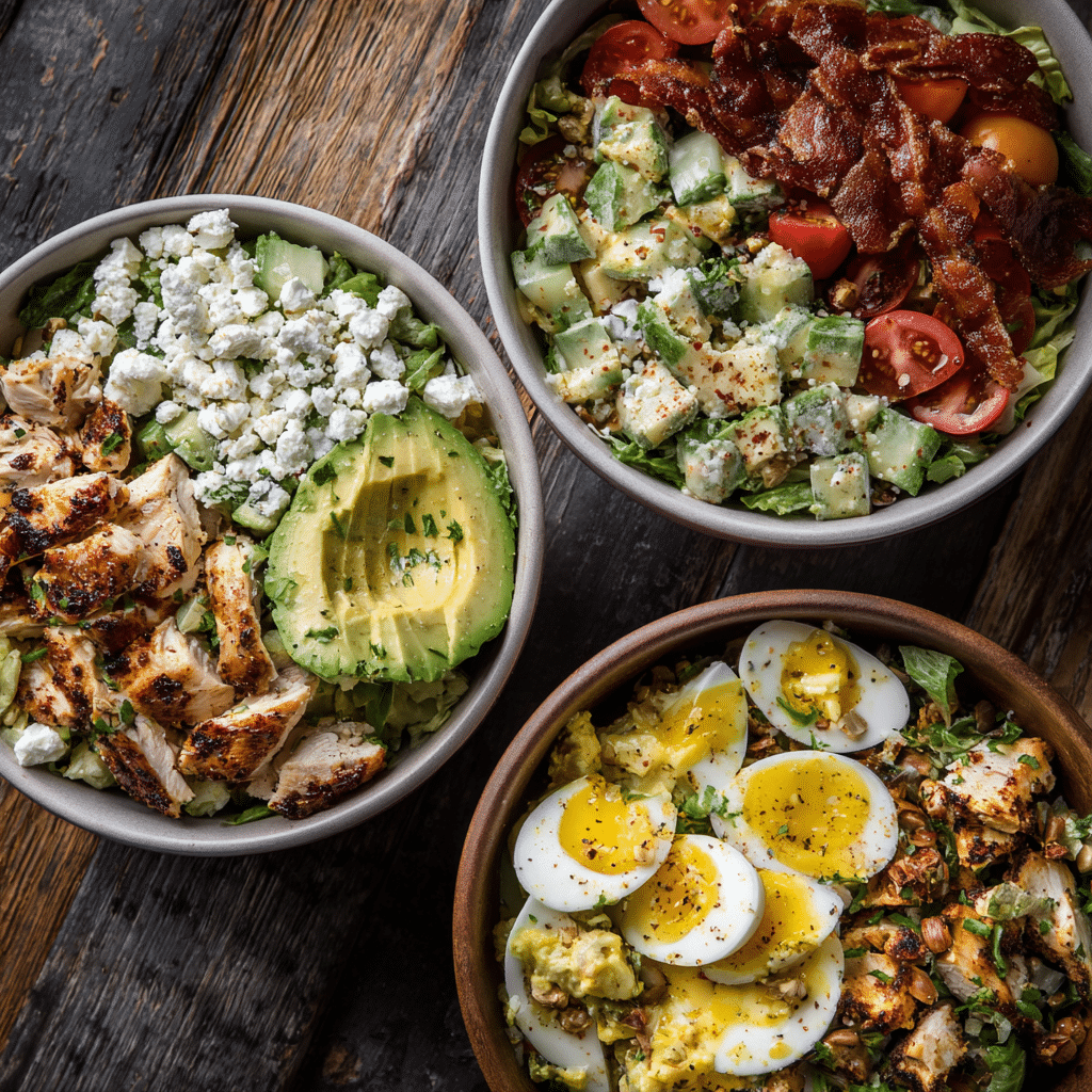High Protein Chicken Salad – The Best Nutritious & Delicious Recipe Guide 7 high protein chicken salad recipe variations in bowls: spicy, Mediterranean, and keto