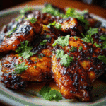 Chipotle Honey Chicken Recipe 6 Glazed chipotle honey chicken recipe served with lime and cilantro