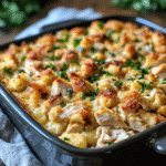 Dolly's Chicken and Stuffing Casserole – The Comfort Classic You’ll Crave Again and Again 5 dolly's chicken and stuffing casserole fresh from the oven