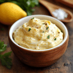 Fried Egg Mayonnaise – The Bold New Condiment You Need to Try 5 Close-up of homemade fried egg mayonnaise