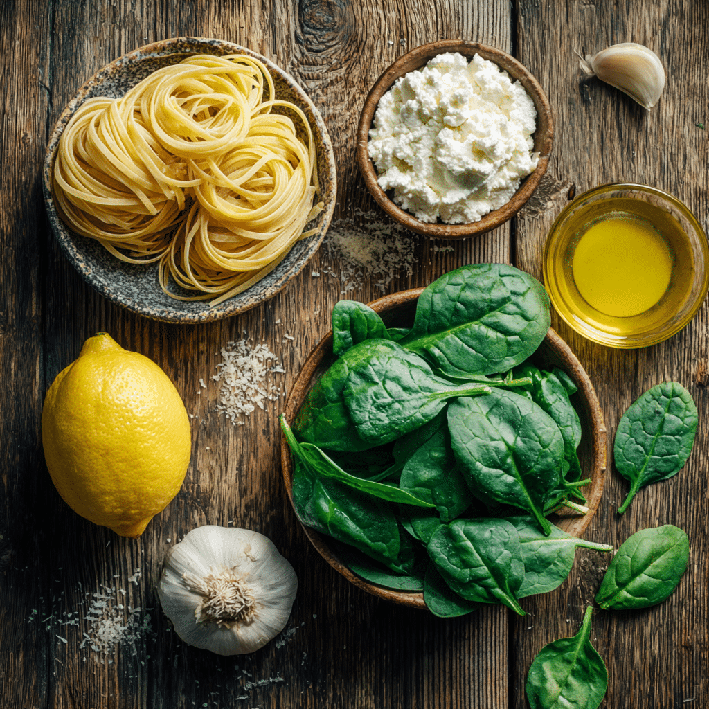 One-Pot Lemon Ricotta Spinach Pasta: The Creamiest Quick Dinner You’ll Ever Make 5 ngredients for one-pot lemon ricotta spinach pasta