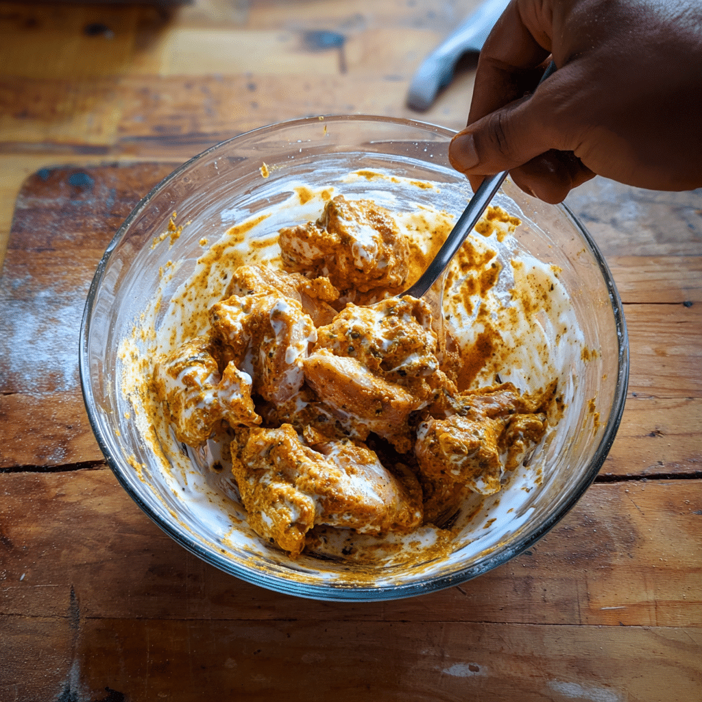 Chicken Shawarma Sheet Pan Dinner Delish – A Must-Try Favorite 9 marinating chicken for chicken shawarma sheet pan dinner delish