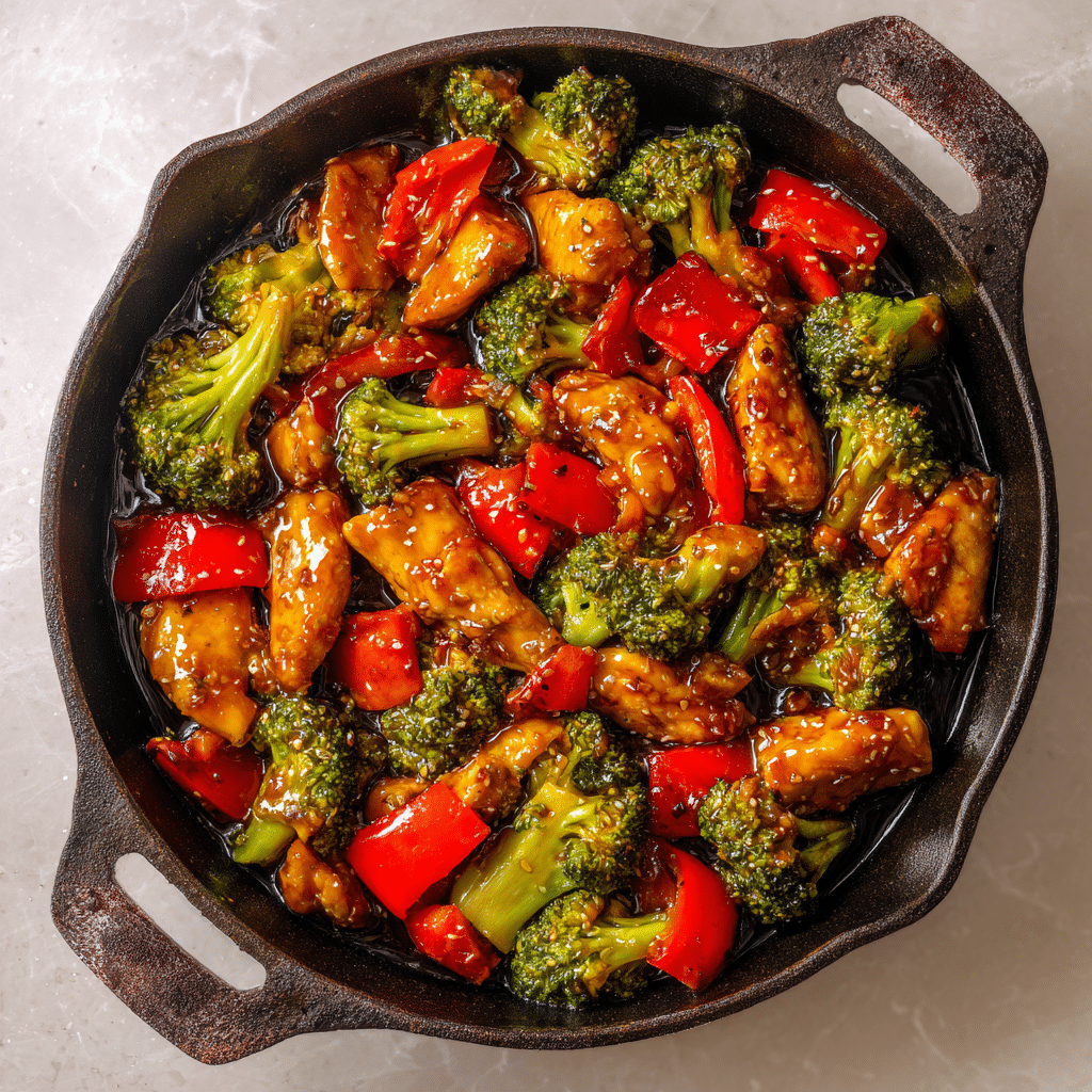 One Pot Sassy Honey Garlic Chicken – The Ultimate Sweet & Savory Dinner Fix 8 One pot sassy honey garlic chicken with broccoli and peppers