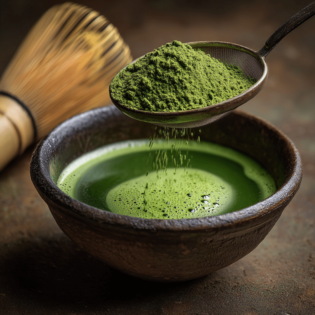 Blueberry Matcha Recipe – The Perfect Fusion of Flavor and Wellness 10 Whisking sifted matcha powder for blueberry matcha recipe