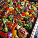 Sheet Pan Teriyaki Chicken With Vegetables – Simple, Delicious, and Mess-Free 6 Sheet Pan Teriyaki Chicken With Vegetables baked on one pan