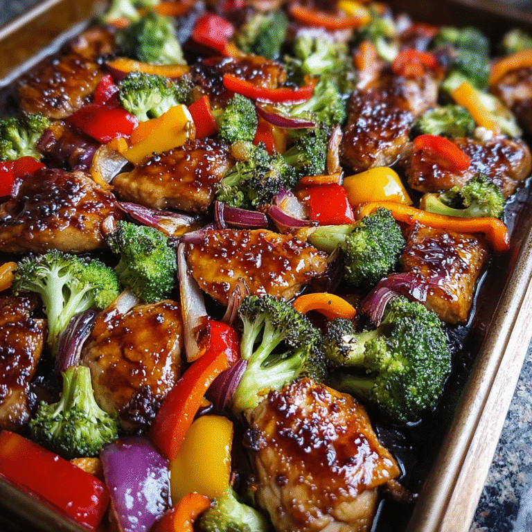 Sheet Pan Teriyaki Chicken With Vegetables baked on one pan