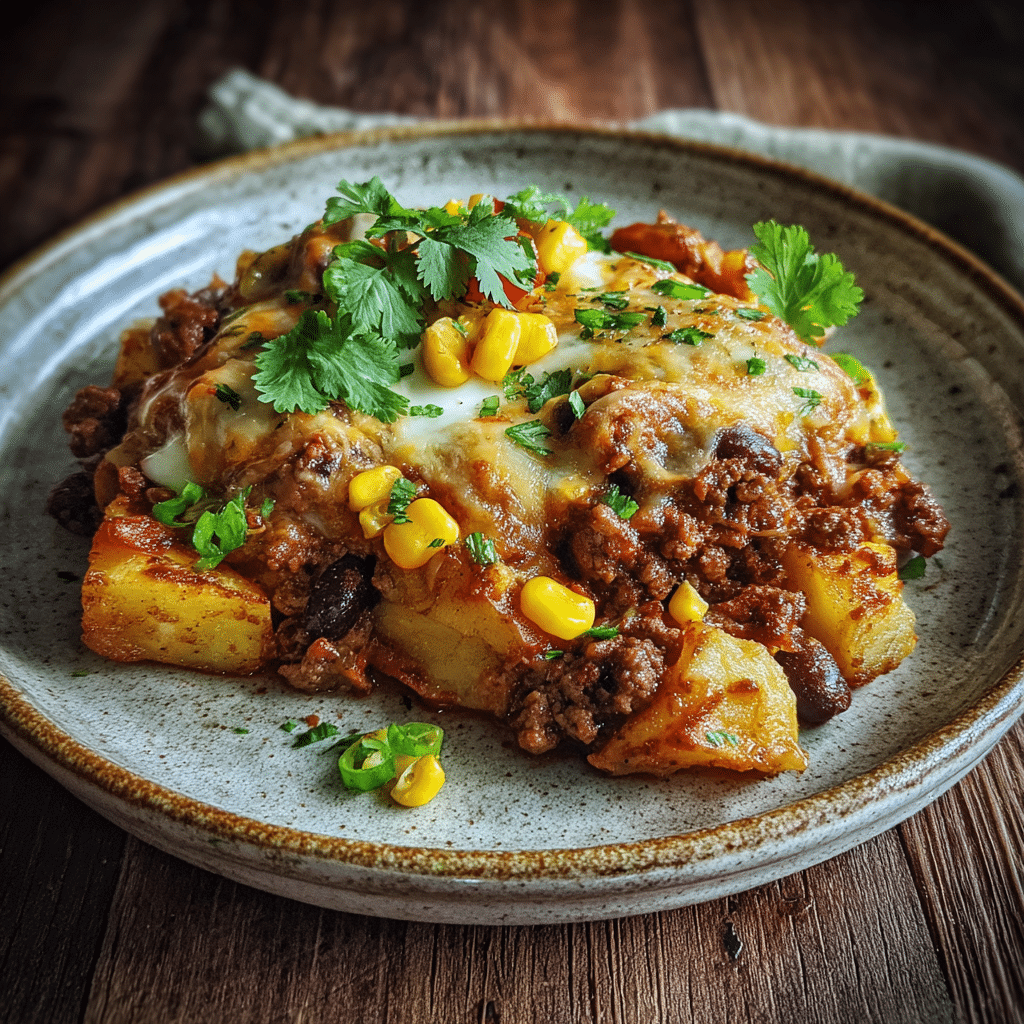 One Pan Ground Beef and Potatoes: The Ultimate Easy Skillet Dinner 11 ex-Mex one pan ground beef and potatoes variation with toppings