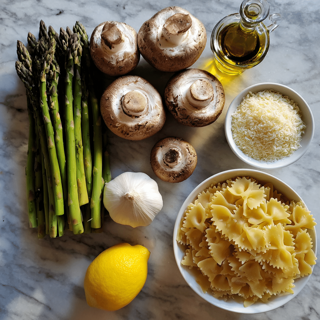 Asparagus Pasta Mushroom – The Perfect Spring Dish Bursting with Flavor 5 asparagus and mushroom pasta ingredients