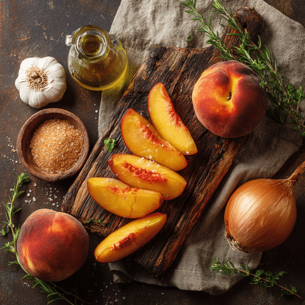 One-Skillet Peach Chicken: A Sweet & Savory Weeknight Winner 5 Fresh peaches and ingredients for peach chicken