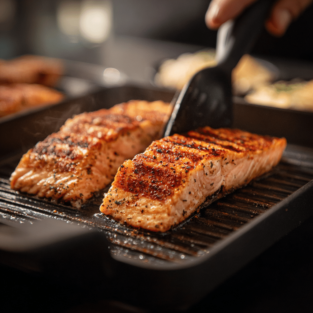 Grilled Salmon With Peach Salsa Recipe That Everyone Will Love 8 Grilling salmon fillets for Grilled Salmon With Peach Salsa
