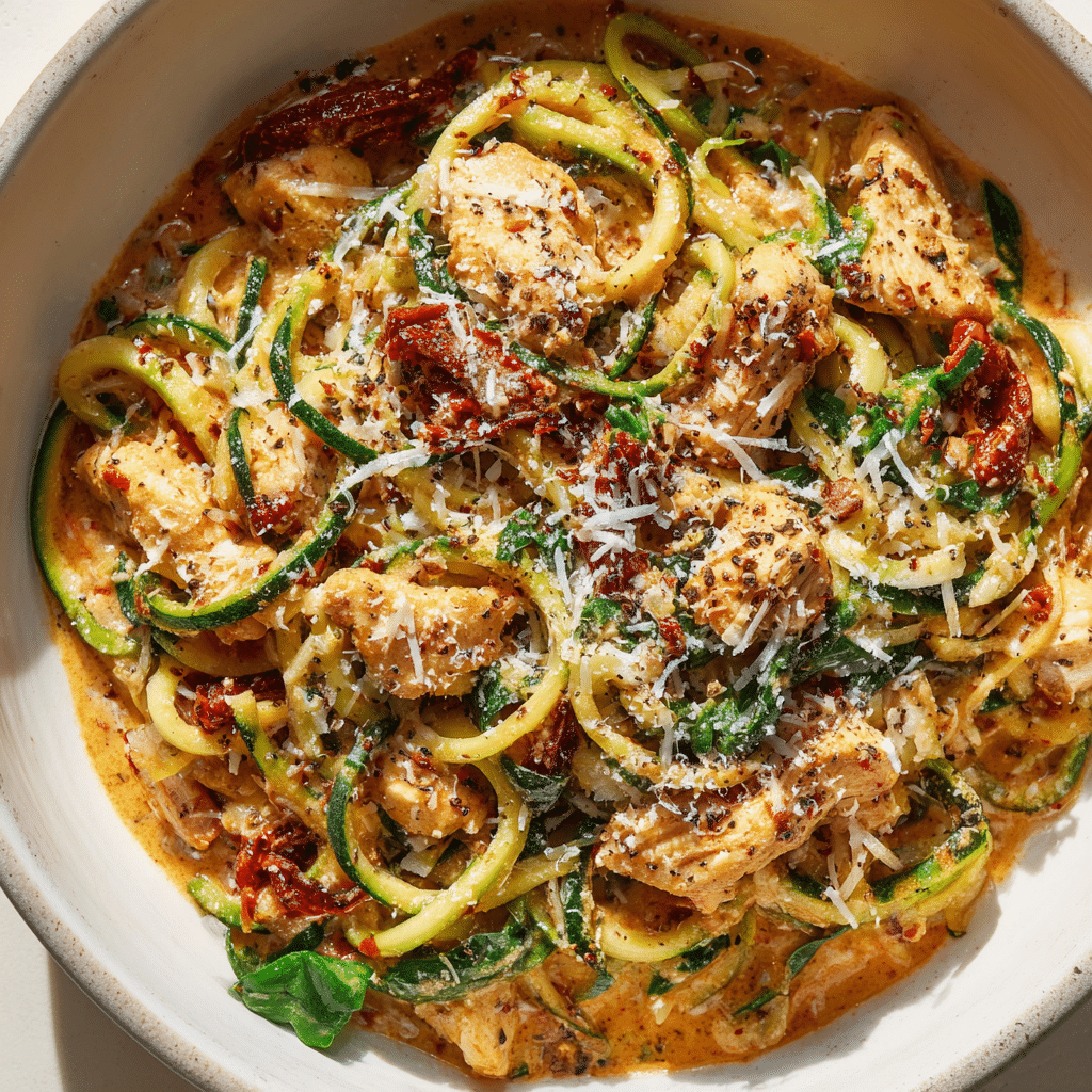 Marry Me Chicken Pasta – A Creamy, Flavor-Packed Weeknight Favorite 7 Marry Me Chicken Pasta with zucchini noodles instead of penne