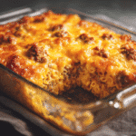 Mac and Cheese Meatloaf Casserole – A Comfort Food Classic Everyone Loves 7 Mac and cheese meatloaf casserole in baking dish