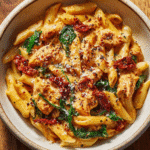 Marry Me Chicken Pasta – A Creamy, Flavor-Packed Weeknight Favorite 8 Marry Me Chicken Pasta served in ceramic dish with creamy sauce