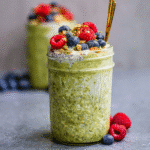 Matcha Overnight Oats – A Delicious, Nutritious Breakfast You’ll Crave Daily 8 Matcha overnight oats with berries and honey
