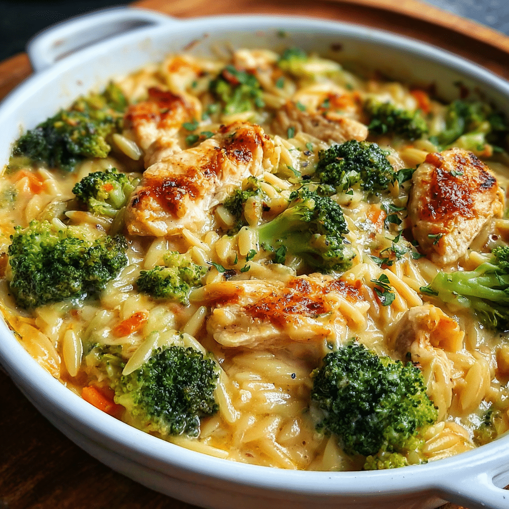 One Pot Cheesy Chicken And Broccoli Orzo – A Creamy Skillet Dinner Everyone Will Crave