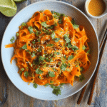 Raw Carrot Salad – The Viral Crunchy Side Dish You’ll Crave Daily 6 overhead view of raw carrot salad with herbs and green onions