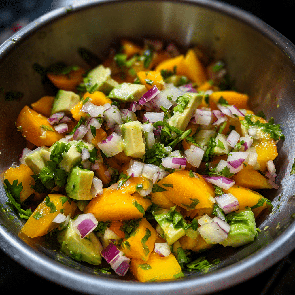 Grilled Salmon With Peach Salsa Recipe That Everyone Will Love 7 Peach salsa ingredients for Grilled Salmon With Peach Salsa