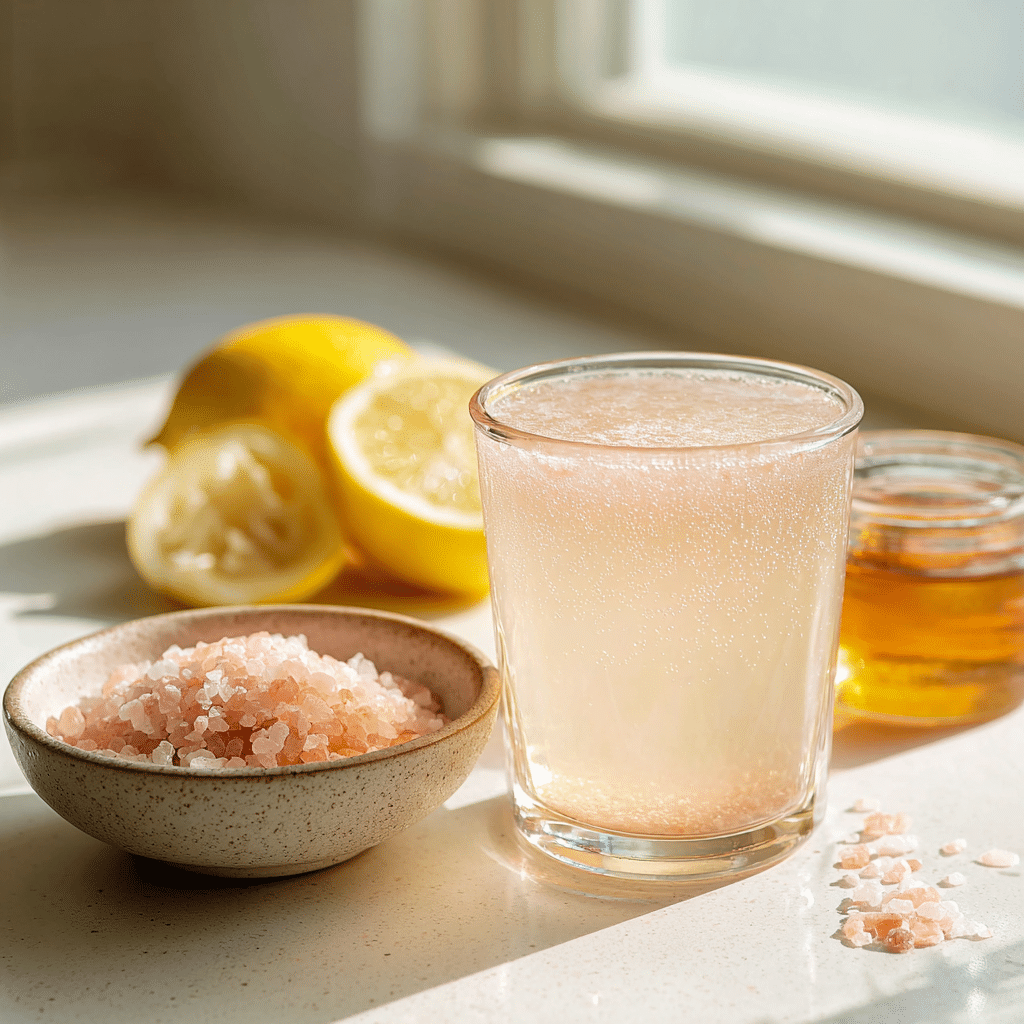 pink-salt-trick-recipe-tiktok-drink-cup Pink Salt Trick Recipe TikTok morning drink in a glass cup