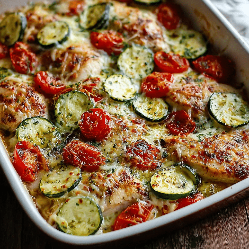 Sheet Pan Mediterranean Chicken Zucchini (Healthy & Easy One-Pan Dinner) 6 Finished Sheet Pan Mediterranean Chicken Zucchini