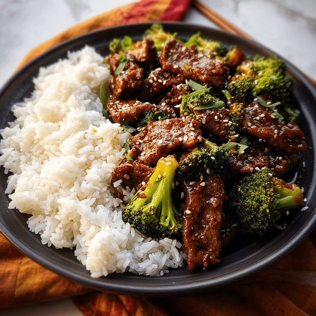 One Pan Chinese Beef and Broccoli: Easy, Flavor-Packed Dinner in 30 Minutes 8 One pan Chinese Beef and Broccoli served with rice and noodles