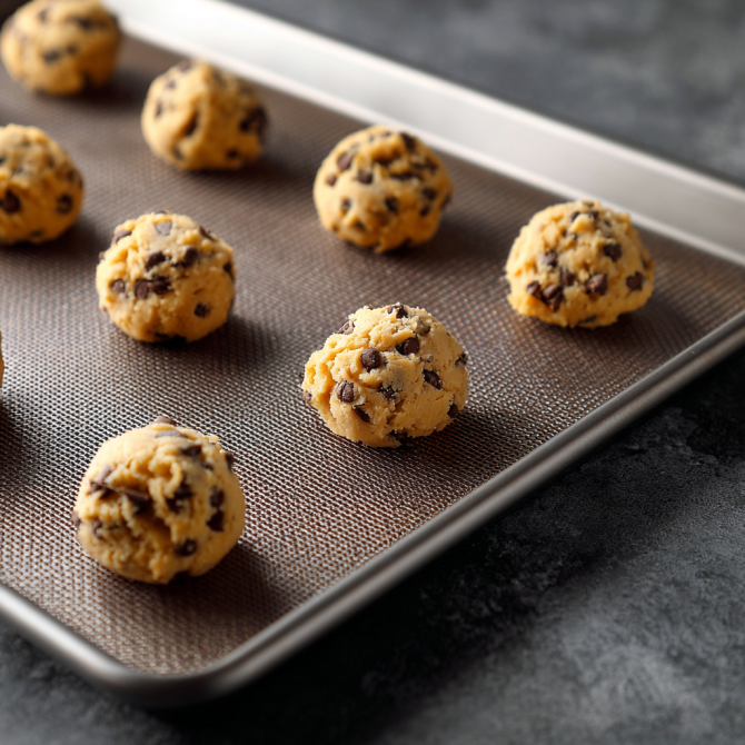One Bowl Chocolate Chunk Cookies on baking sheet