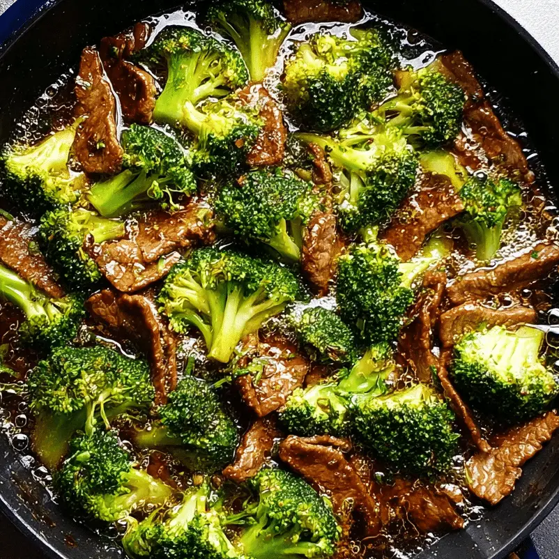 One Pan Chinese Beef and Broccoli: Easy, Flavor-Packed Dinner in 30 Minutes 7 Cooking one pan Chinese Beef and Broccoli in skillet