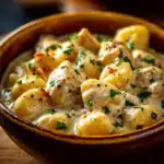 Creamy Crack Chicken Gnocchi: A Comfort Food Worth Craving 5 creamy crack chicken gnocchi in a rustic bowl with herbs