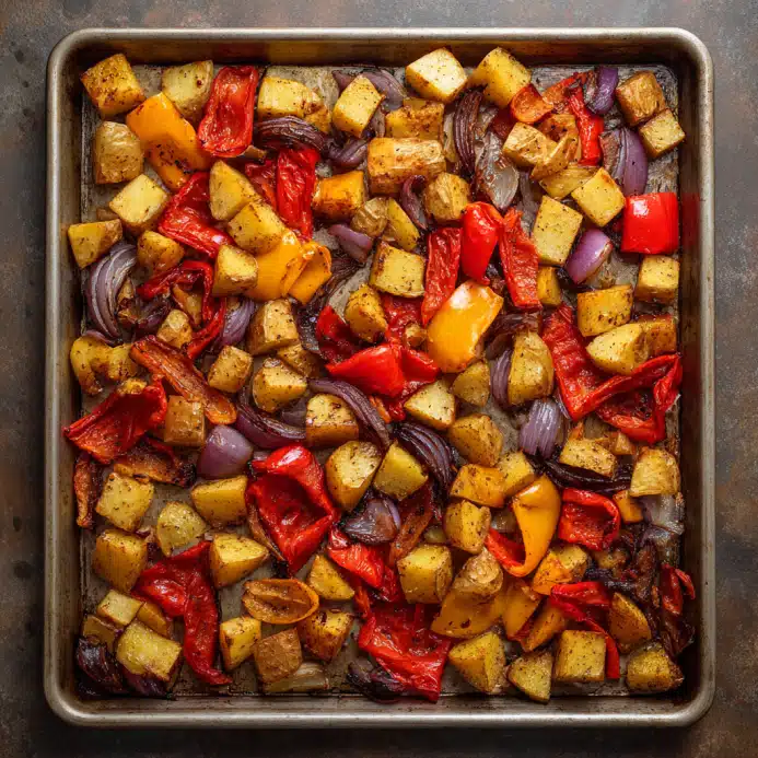 High Protein Breakfast Burritos (Sheet Pan for Meal Prep) – A Complete Guide to Easy, Delicious Batch Cooking 5 roasted vegetables for high protein breakfast burritos sheet pan