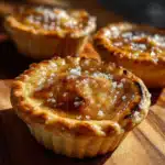 Mini Salted Maple Pies (One-Pot) served on rustic wooden table