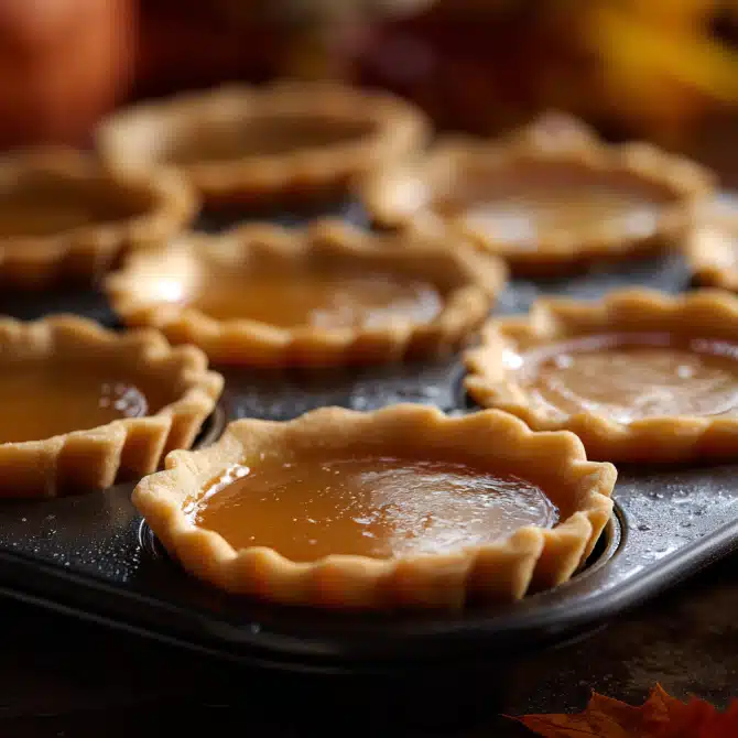Shaping mini crusts for salted maple pies