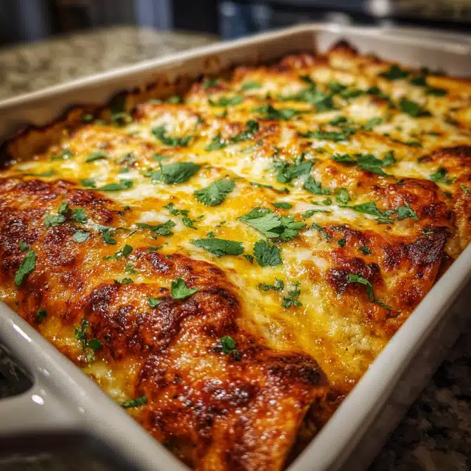 One Pan Cheesy Ground Beef Enchiladas – Simple, Cheesy Comfort