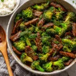 One Pan Chinese Beef and Broccoli: Easy, Flavor-Packed Dinner in 30 Minutes 6 One pan Chinese Beef and Broccoli served fresh with rice