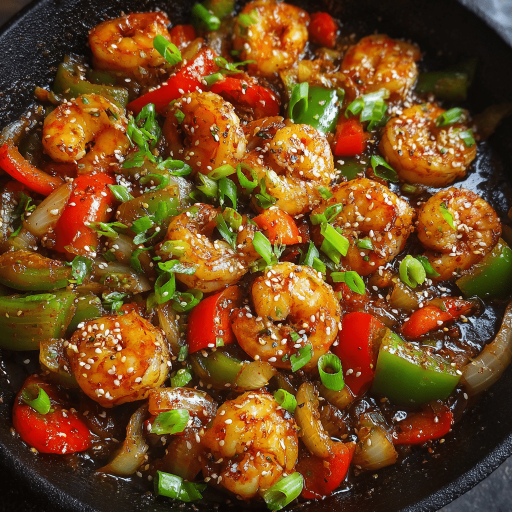 One Pan Pepper Steak Recipe for Quick and Easy Dinners 8 one pan pepper shrimp stir fry in a skillet with peppers and onions