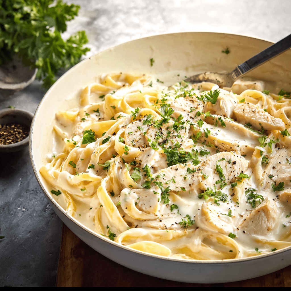 One Pot Chicken Alfredo Pasta – Easy Creamy Comfort Food in Minutes
