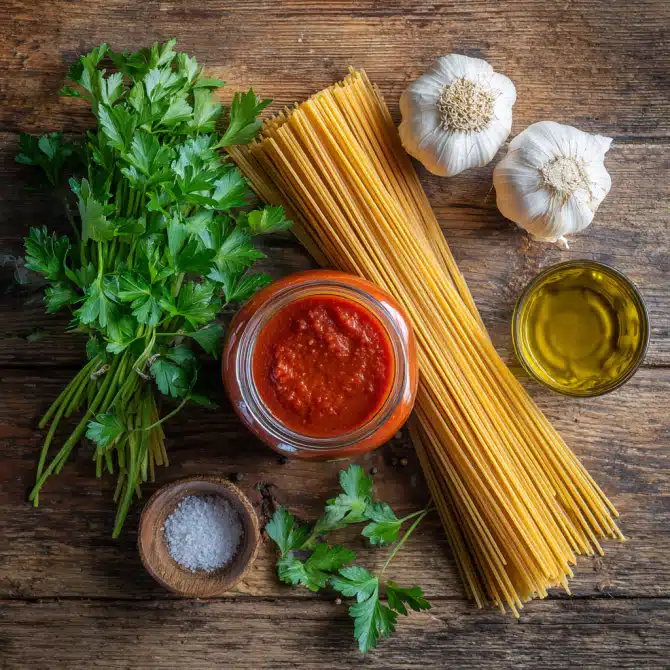 Ingredients for One-Pot Spaghetti with Marinara recipe