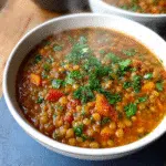 One-Pot Vegan Mediterranean Lentil Soup: A Hearty and Healthy Comfort Meal 6 One-Pot Vegan Mediterranean Lentil Soup in rustic bowl