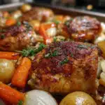 Roasted Sheet Pan Chicken Thighs: Your Go-To One-Pan Family Meal 6 Roasted Sheet Pan Chicken Thighs fresh out of the oven