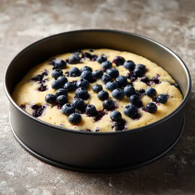 lemon zest rubbed into sugar for one-bowl lemon-blueberry cake