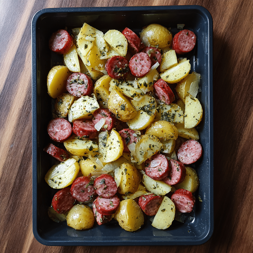 Cheesy Ranch Potatoes and Smoked Sausage: A Bold and Flavor-Packed Family Favorite 5 seasoned cheesy ranch potatoes and smoked sausage prep