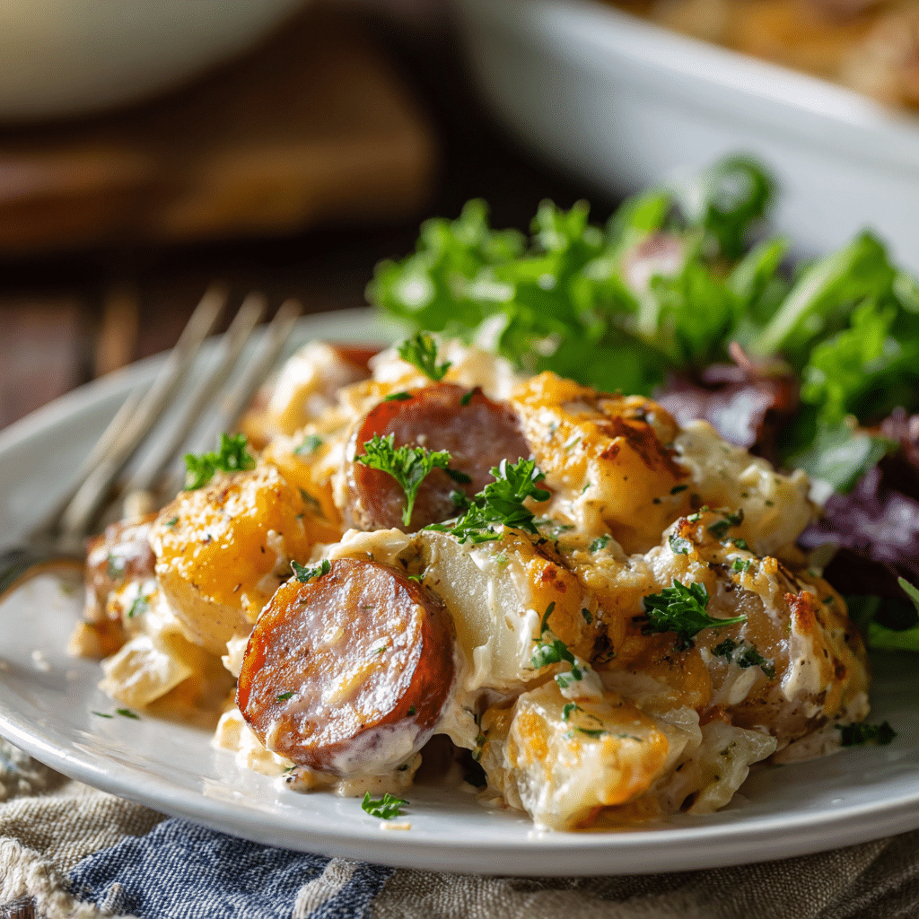 Cheesy Ranch Potatoes and Smoked Sausage: A Bold and Flavor-Packed Family Favorite 8 serving of cheesy ranch potatoes and smoked sausage