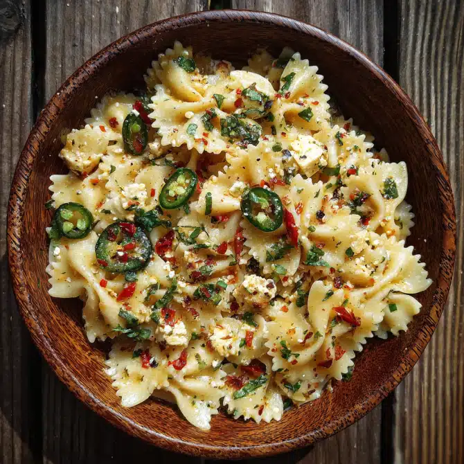 Spicy TikTok Feta Pasta Variation with Jalapeños