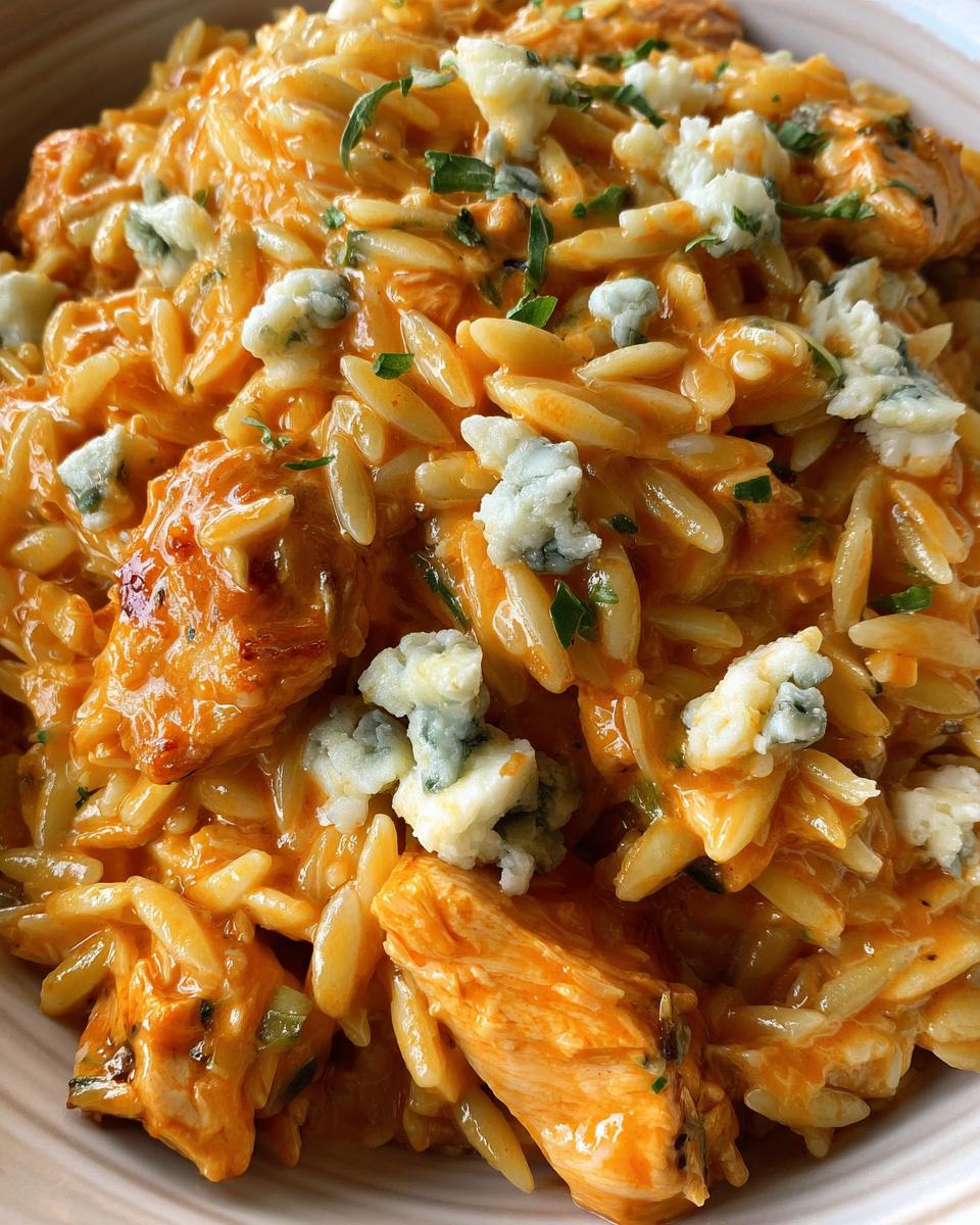 Amazing Buffalo Chicken Orzo Pasta: 30 Min Meal 5 Buffalo Chicken Orzo Pasta - detail 1