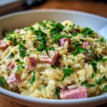 Cheesy Ham and Orzo