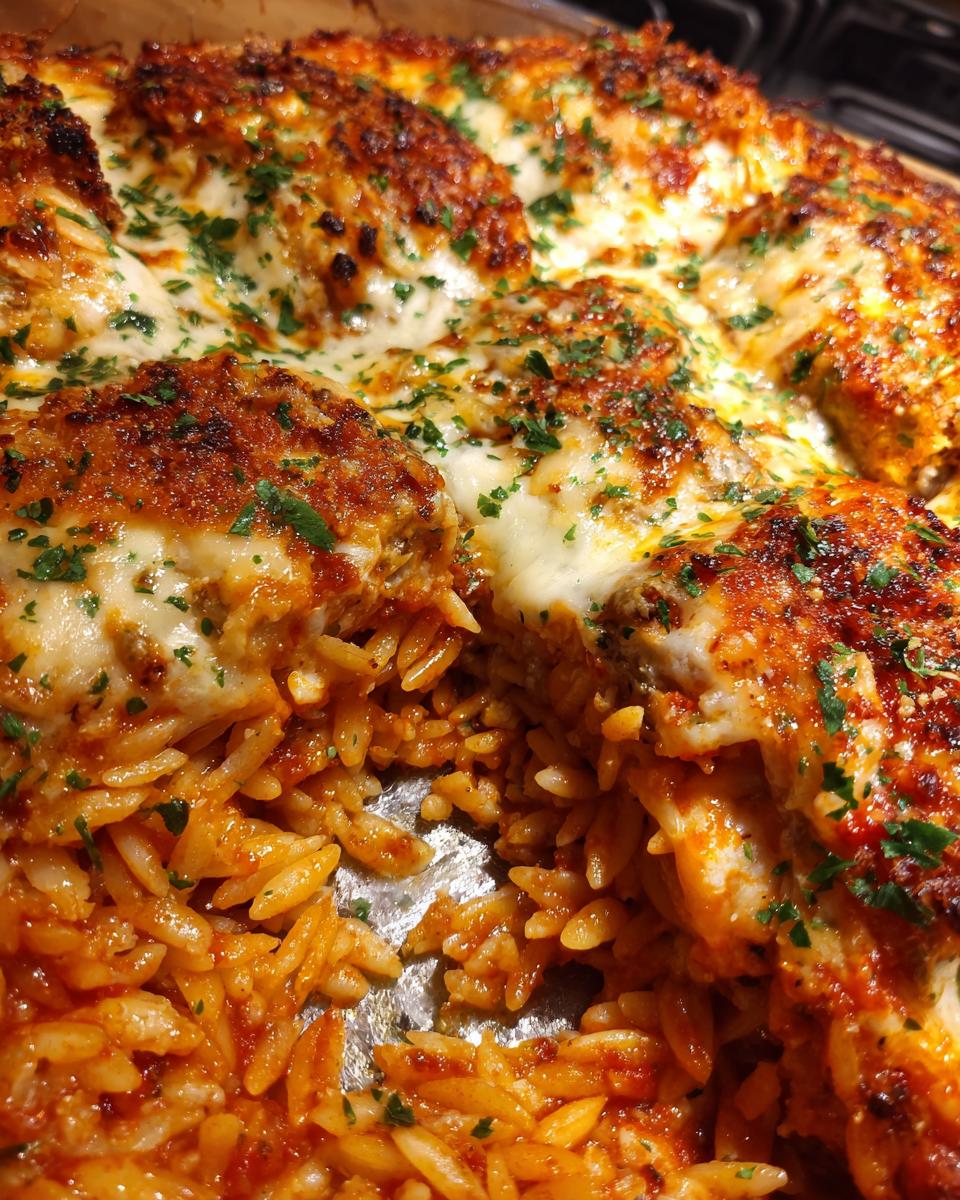 Chicken Parmesan Orzo Bake: 1 Pan Meal 6 Chicken Parmesan Orzo Bake - detail 2