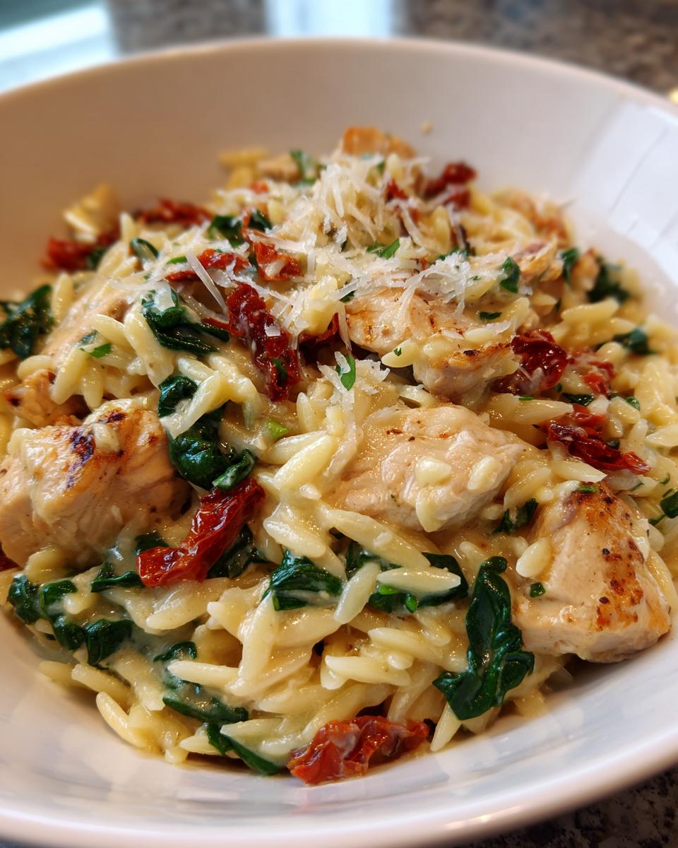 Dreamy Tuscan Chicken Orzo: 1 Pot Comfort 4 Creamy Tuscan Chicken Orzo with Sun-Dried Tomatoes - detail 1