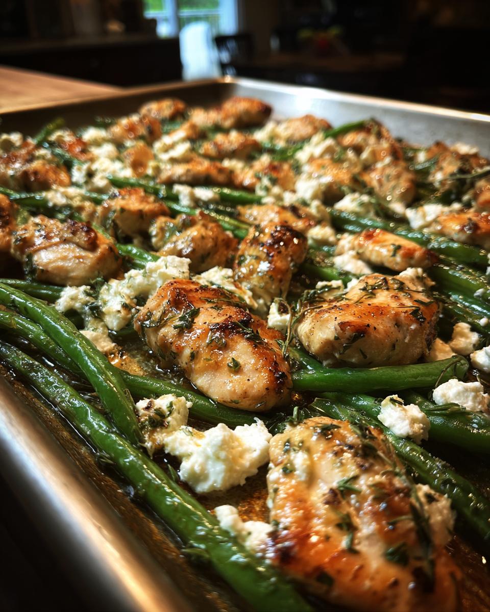 Greek Chicken Sheet Pan Dinner with Green Beans and Feta - detail 1