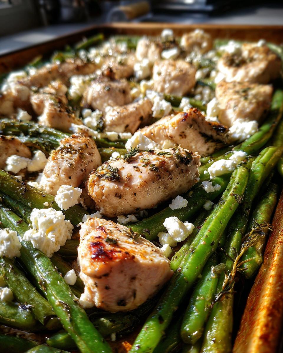 Greek Chicken Sheet Pan Dinner with Green Beans and Feta - detail 3