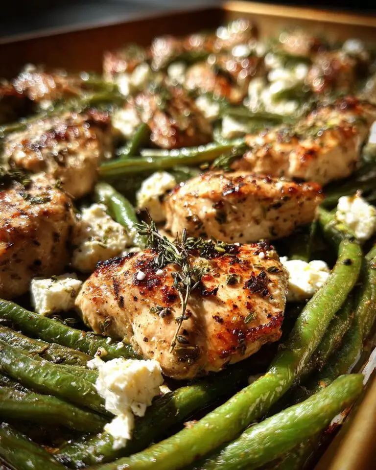 Greek Chicken Sheet Pan Dinner with Green Beans and Feta