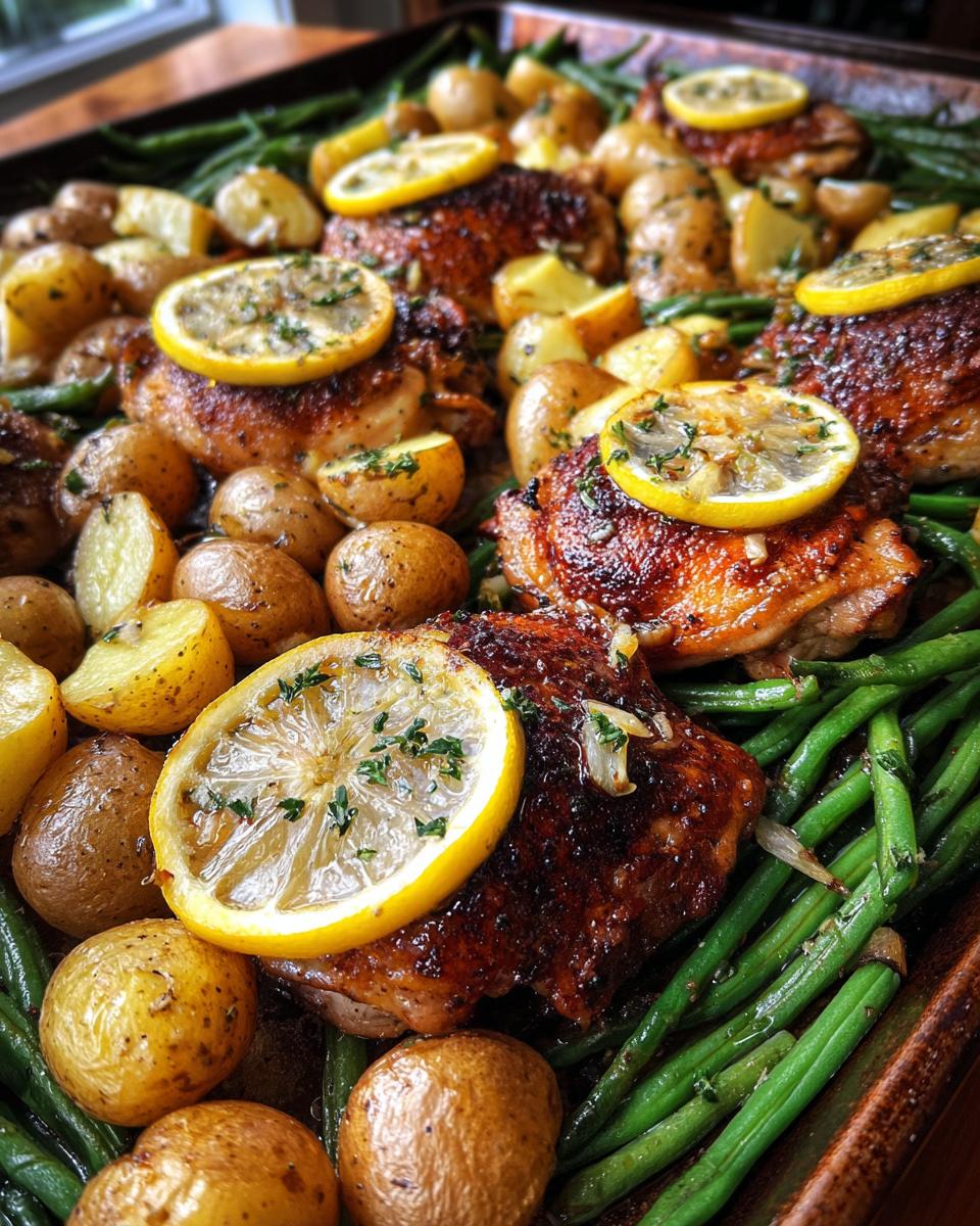 Quick Lemon Garlic Chicken 15 Min Prep 6 Lemon Garlic Chicken Thighs with Potatoes & Beans - detail 2